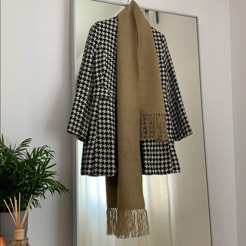 Beige Tan Nude Alpaca Wool Scarf Made in Peru